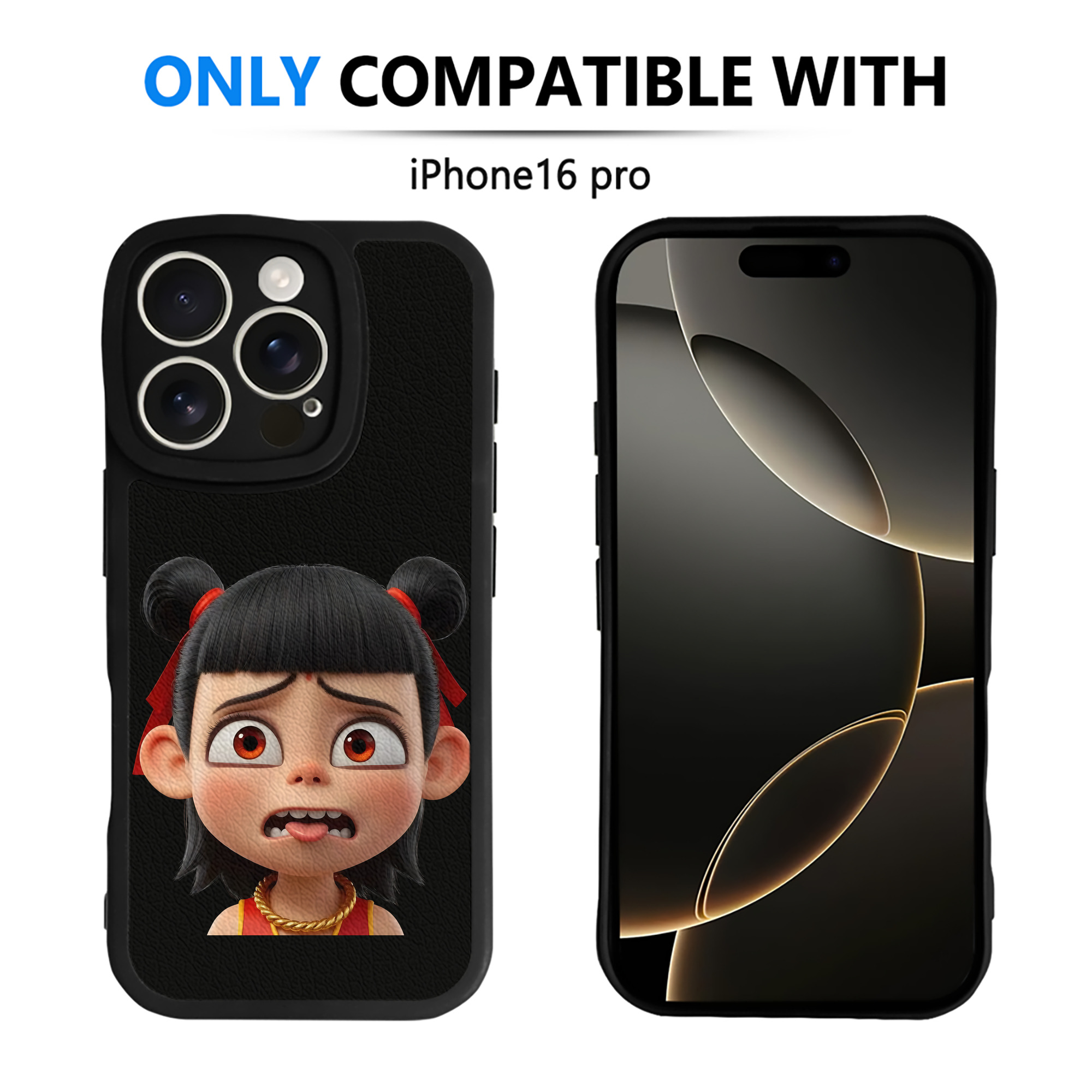 （画像用） Ne Zha 2 ナタ 魔童の大暴れ 【iPhone 16シリーズ対応】シリコンスマホケース（レザー調） 材質：シリコン